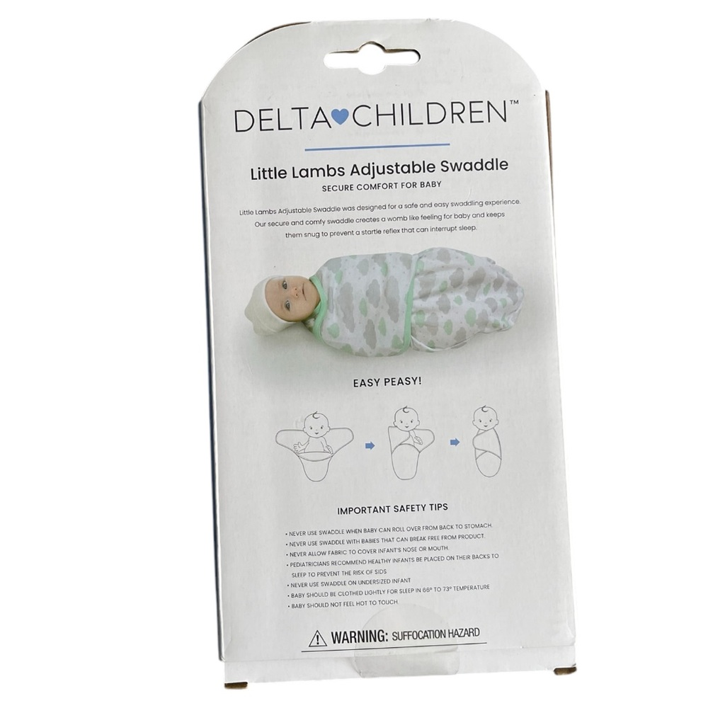 Delta Children 100% Cotton Adjustable Baby Swaddle New 0-3 - Picture 2 of 5
